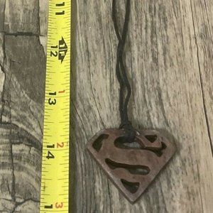 Men's Wooden Superman Necklace